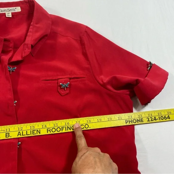 Travel Smith Button Down Cardigan Shirt Women’s Large X-Large Tank Short Sleeve - Picture 10 of 16